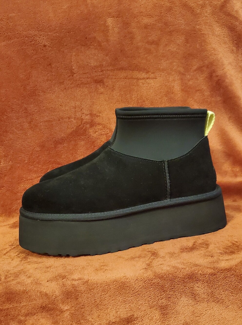 UGG Black Suede LeatherPlatform Ankle Boots